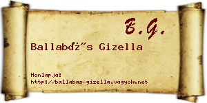 Ballabás Gizella névjegykártya