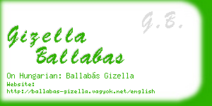 gizella ballabas business card